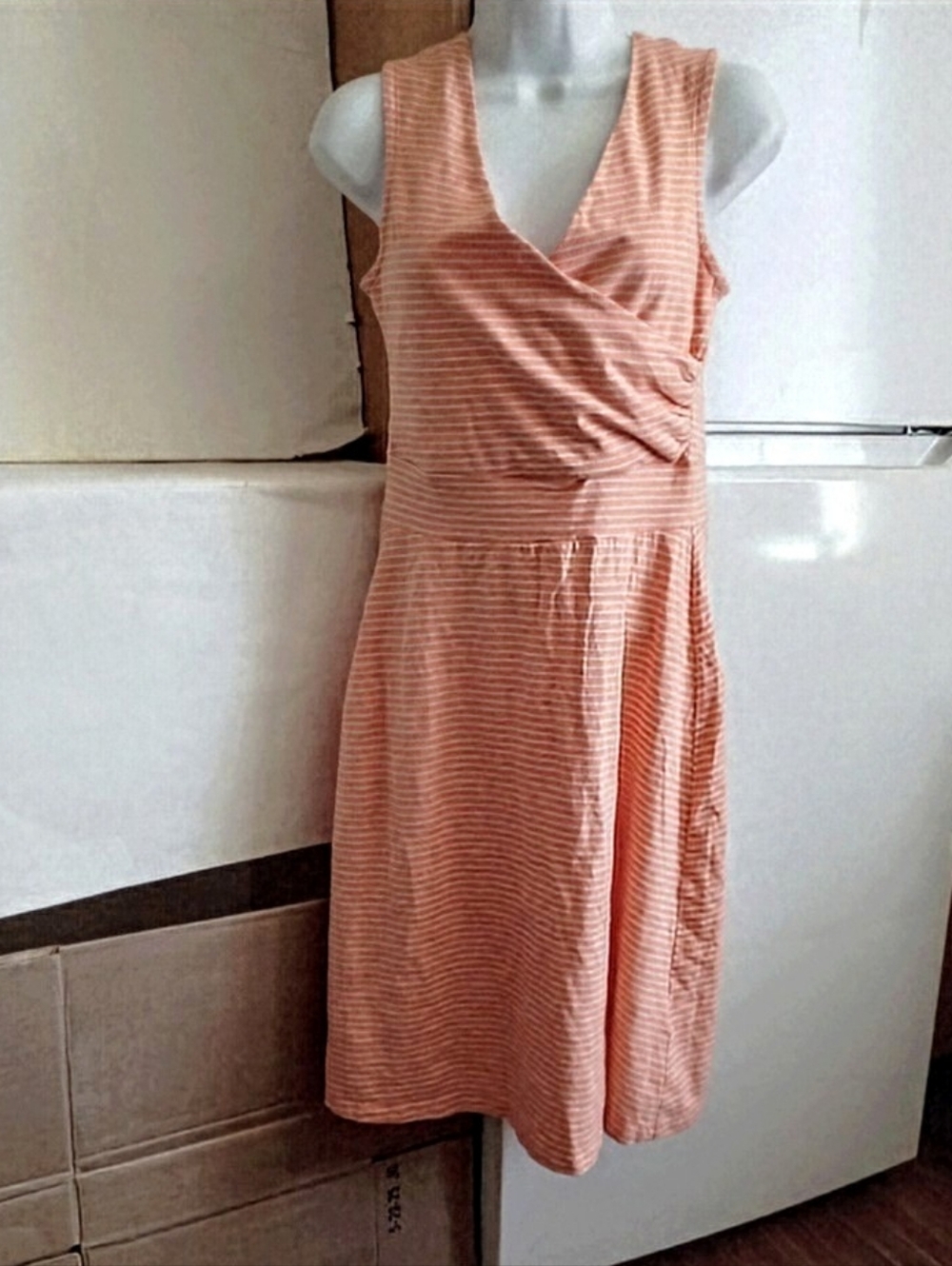 Organic Cotton Porch Song Dress High Tide Tigerly Orange Slim Fit sz S